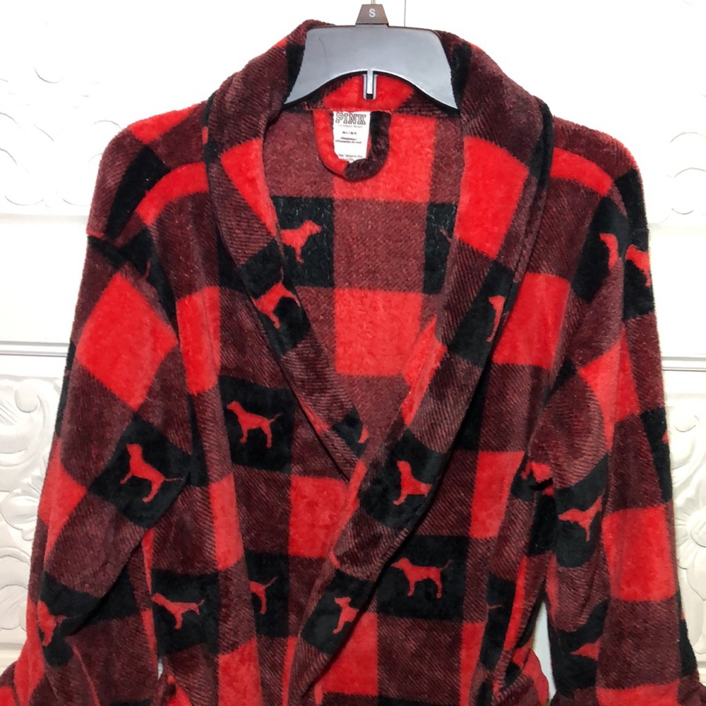 Women’s PINK Red/Black Robe M/L - Picture 2 of 8
